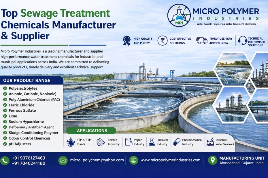 Micro Polymer Industries offers premium quality Sewage Treatment Plant Chemicals in Ahmedabad, Gujarat