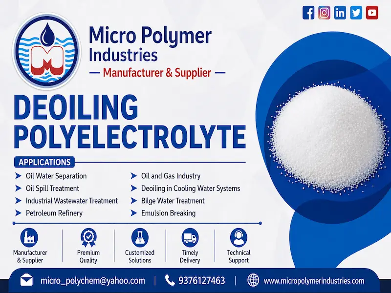 Micro Polymer Industries is one of the leading Manufacturer and Supplier of Deoiling Polyelectrolyte Powder in Gujarat.