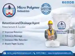 Retention and drainage agent for paper industry chemical supplier India