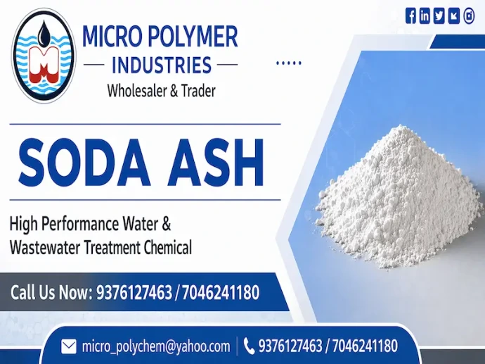 Micro Polymer Industries is a trusted Soda Ash wholesaler in Ahmedabad, Gujarat, supplying high-quality alkali chemicals for water treatment, glass manufacturing, and various industrial applications across India.